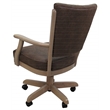 Pemberly Row Caster Solid Wood Dining Chair in NW Whiskey Brown/White Wash