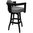 Pemberly Row Swivel Wood Extra Tall Bar Stool in Mojave Gray/Black