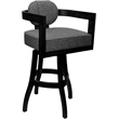 Pemberly Row Swivel Wood Extra Tall Bar Stool in Mojave Gray/Black