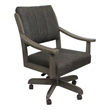 Pemberly Row Caster Solid Wood Dining Chair in Elk Charcoal/Asian Gray