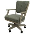 Pemberly Row Swivel Wood Dining Caster Chair on Wheels in Smoke Gray