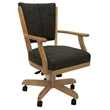 Pemberly Row Caster Solid Wood Dining Chair in Sanora Brown Fabric/Natural
