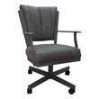 Pemberly Row Swivel Dining Caster Chair in NW Elk Charcoal/Gray Metal