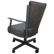 Pemberly Row Swivel Dining Caster Chair in NW Elk Charcoal/Gray Metal
