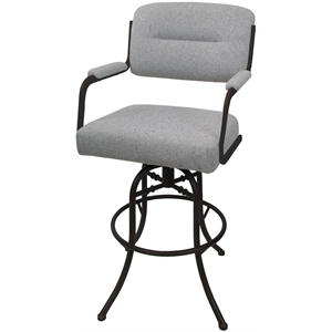Pemberly Row Swivel Tilt Counter Metal Bar Stool 26&quot in Hemsath Slate/Brown