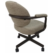 Pemberly Row Swivel Metal Caster Dining Chair in Hemsath Driftwood/Brown