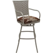 Pemberly Row Set of 3 Outdoor/Indoor Counter Stools Arms in Terracotta/Beige