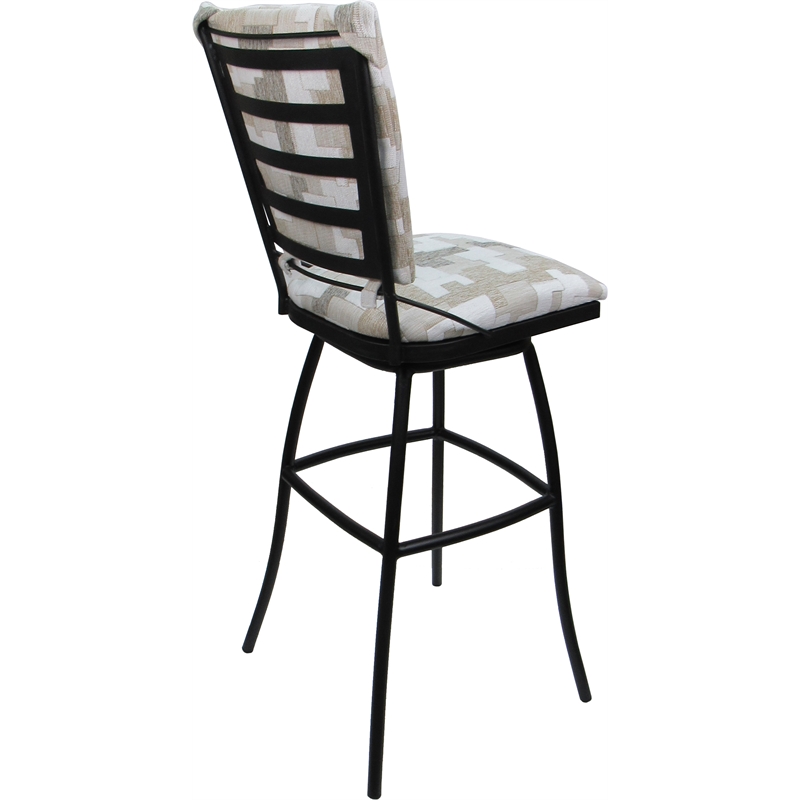 Pemberly Row Outdoor/Indoor Extra Tall Stool PB Armless in Craft White/Black