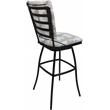 Pemberly Row Outdoor/Indoor Extra Tall Stool PB Armless in Craft White/Black