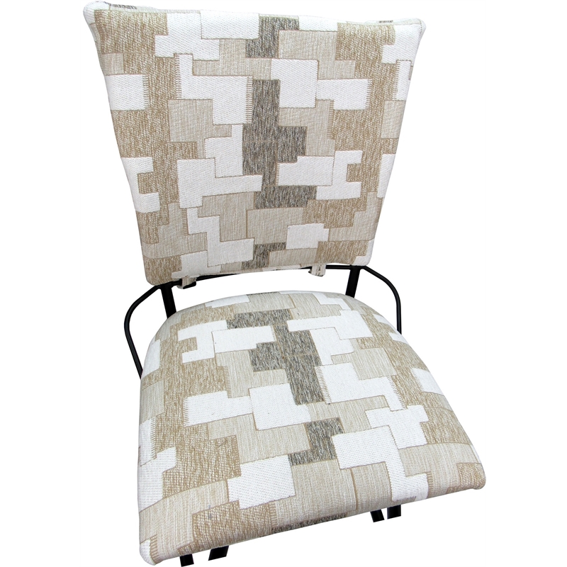 Pemberly Row Outdoor/Indoor Extra Tall Stool PB Armless in Craft White/Black
