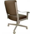 Pemberly Row Leather Dining Caster Chair Swivel Tilt in Brown Leather/Beige