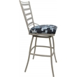 Pemberly Row Set of 3 Outdoor/Indoor Swivel Bar Stools Armless in Flint/Beige