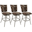 Pemberly Row Set of 3 Outdoor Indoor Counter Stools Armless in Terracotta/Beige