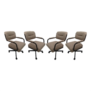 Pemberly Row Contemporary Set of 4 Swivel Metal Caster Dining Chairs