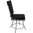 Pemberly Row Outdoor/Indoor Metal Patio Dining Set Armless in Black/Beige