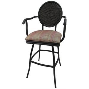 Pemberly Row 30&quot Swivel Aluminum Bar Stool in Multi-Color and Black