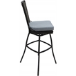 Pemberly Row Outdoor/Indoor Extra Tall Swivel Stool Armless in Blue & Dark Brown