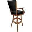 Pemberly Row Contemporary Leather Solid Wood 30