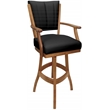 Pemberly Row Contemporary Leather Solid Wood 30