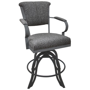 Pemberly Row Swivel Tilt 24&quot Metal Counter Stool in Mojave Gray on Gray