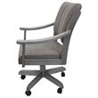 Pemberly Row Solid Wood Dining Caster Chair in Mojave Gray and Light Gray