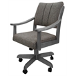 Pemberly Row Solid Wood Dining Caster Chair in Mojave Gray and Light Gray