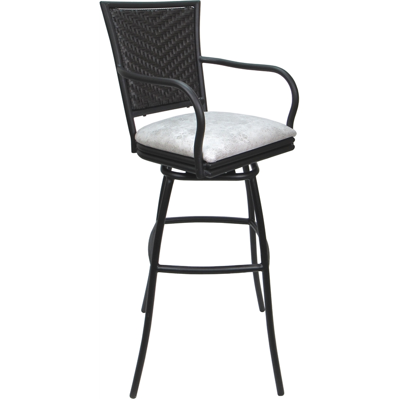 Pemberly Row Set of 3 Extra Tall Stools with Arms in UH W Stone & Gray
