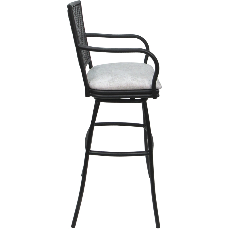 Pemberly Row Set of 3 Extra Tall Stools with Arms in UH W Stone & Gray