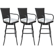 Pemberly Row Set of 3 Extra Tall Stools with Arms in UH W Stone & Gray