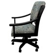 Pemberly Row Swivel Wood Dining Caster Chair in Poet Sky Blue and Black