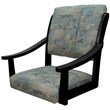 Pemberly Row Swivel Wood Dining Caster Chair in Poet Sky Blue and Black
