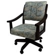 Pemberly Row Swivel Wood Dining Caster Chair in Poet Sky Blue and Black
