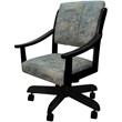Pemberly Row Swivel Wood Dining Caster Chair in Poet Sky Blue and Black