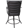 Pemberly Row Outdoor/Indoor Patio Dining Chair in Dark Gray Linen and Gray