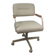 Pemberly Row Swivel Tilt Caster Chair on Wheels in Ocean Beige and Natural