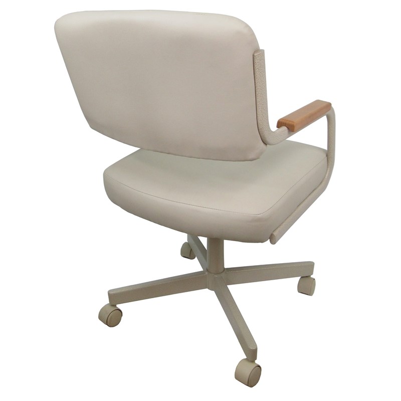 Pemberly Row Swivel Tilt Caster Chair on Wheels in Ocean Beige and Natural