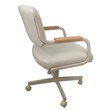Pemberly Row Swivel Tilt Caster Chair on Wheels in Ocean Beige and Natural