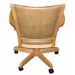 Pemberly Row Swivel Wood Dining Caster Chair with Wheels in Tan Vinyl