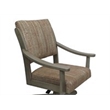 Pemberly Row Caster Solid Wood Dining Chair in Madder Red and Asian Gray