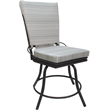 Pemberly Row Outdoor/Indoor Patio Dining Chair in Cream Fabric and Gray