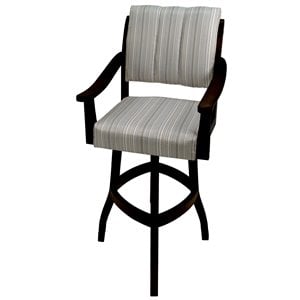 Pemberly Row 34&quot Swivel Wood Extra Tall Bar Stool in Natural and Black