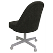 Pemberly Row Swivel Metal Dining Caster Chair in Sanora Brown and White