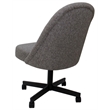 Pemberly Row Dinette Swivel Metal Caster Chairs in Clear Glass and Grey