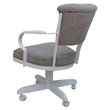 Pemberly Row Swivel Dining Caster Chair with Wood Arms in Ash and White