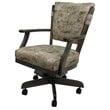 Pemberly Row Swivel Wood Dining Caster Chair in Poet Desert Tan and WG