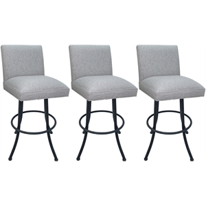 Pemberly Row Set of 3 Swivel Metal 30&quot Bar Stools in Hemsath Slate and Gray