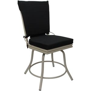 Pemberly Row Outdoor/Indoor Patio Dining Chair without Arms in Black and Beige