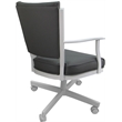 Pemberly Row Leather Dining Caster Chair Swivel Tilt in Gray and White