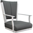 Pemberly Row Leather Dining Caster Chair Swivel Tilt in Gray and White