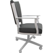 Pemberly Row Leather Dining Caster Chair Swivel Tilt in Gray and White